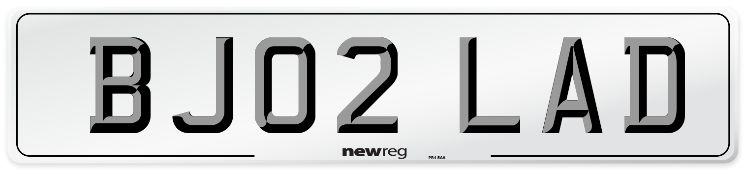 BJ02 LAD Number Plate from New Reg